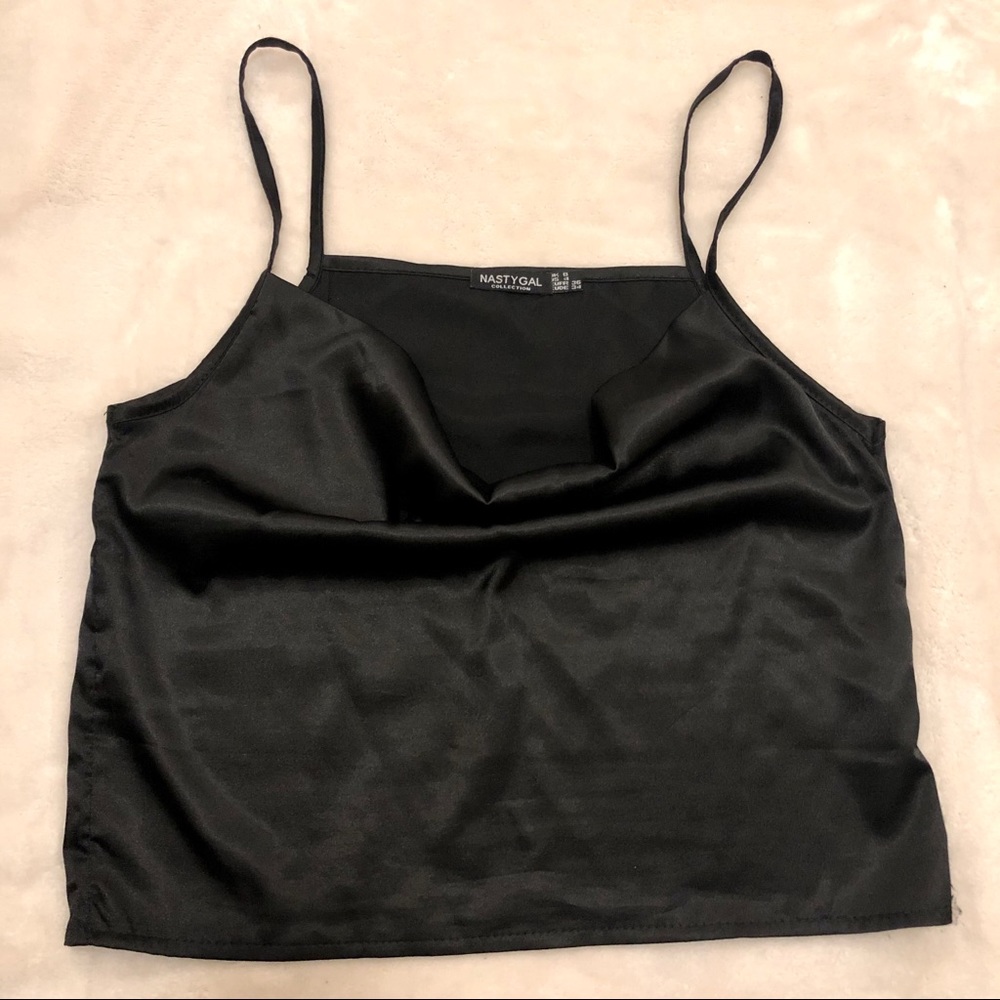cowl neck satin cami